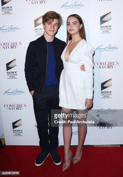 Model Alex Lange and Actress Bailee Madison attend the premiere of "A Cowgirl's Story" at Pacific Theatres at The Grove on April 13, 2017 in Los...