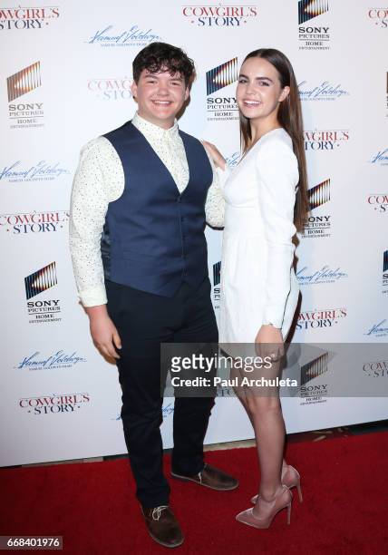 Actors Aedin Mincks and Bailee Madison attend the premiere of "A Cowgirl's Story" at Pacific Theatres at The Grove on April 13, 2017 in Los Angeles,...