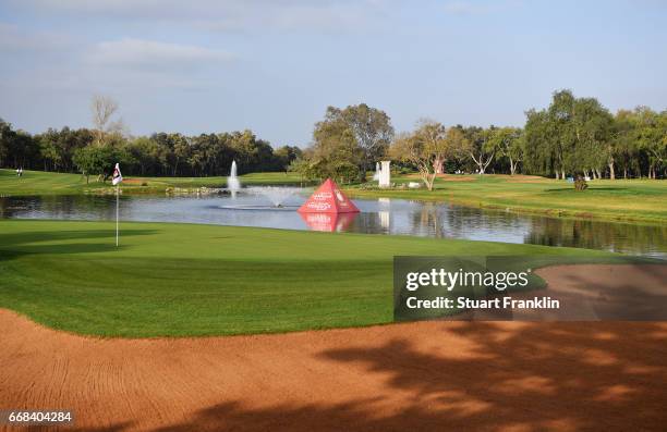 General view showing the 12th green during day 2 of the Trophee Hassan II at Royal Golf Dar Es Salam on April 14, 2017 in Rabat, Morocco.