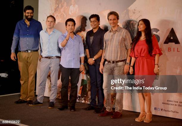 Sachin Tendulkar at the trailer launch of "Sachin: A Billion Dreams in Mumbai.