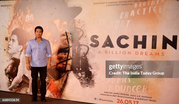 Sachin Tendulkar at the trailer launch of "Sachin: A Billion Dreams in Mumbai.