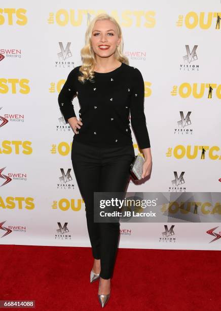 Grace Valerie attends the premiere of Swen Group's 'The Outcasts' on April 13, 2017 in Los Angeles, California.