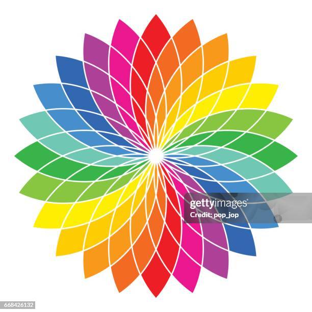 color wheel - flower - illustration - colour chart wheel stock illustrations