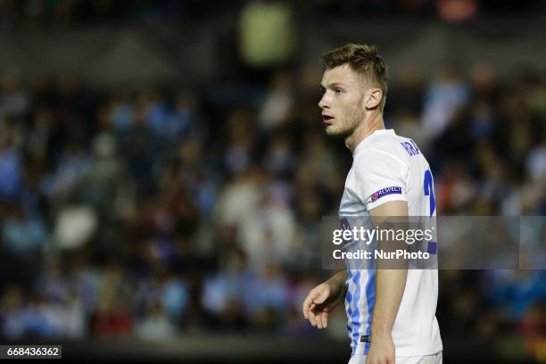 Jakub Brabec defender of KRC Genk FC during the UEFA Europe League Round of 4 first leg match between Celta de Vigo and KRC Genk FC at Balaidos...