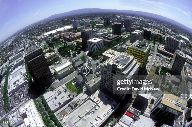 The city of San Jose sprawls through California's Silicon Valley April, 2000 in San Jose, CA. San Jose is experiencing a boom due to the large number...