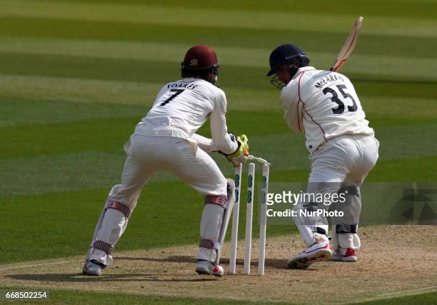 Ryan McLaren of Lancashire CCC and Surrey's Ben Foakes during Specsavers County Championship - Diviision One match between Surrey CCC and Lancashire...