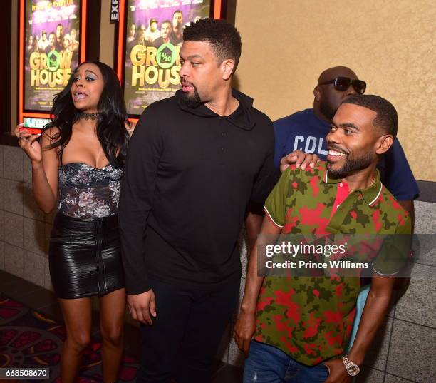 Raquel Lee Bolleau, DeRay Davis, Faizon Love and Lil Duval attend 'Grow House" Atlanta Screening at Regal Atlantic Station on April 13, 2017 in...