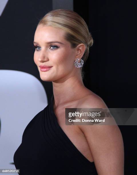 Rosie Huntington-Whitely attends "The Fate of The Furious" New York Premiere at Radio City Music Hall on April 8, 2017 in New York City.