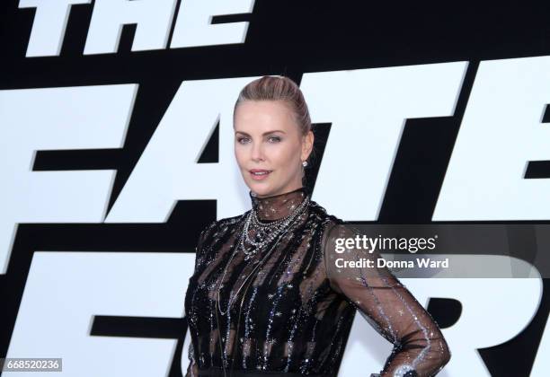 Charlize Theron attends "The Fate of The Furious" New York Premiere at Radio City Music Hall on April 8, 2017 in New York City.