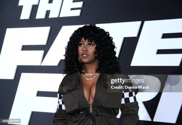 Remy Ma attends "The Fate of The Furious" New York Premiere at Radio City Music Hall on April 8, 2017 in New York City.