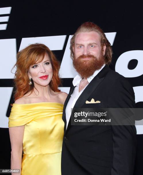 Gry Molvaer Hivju and Kristofer Hivju at Radio City Music Hall on April 8, 2017 in New York City.