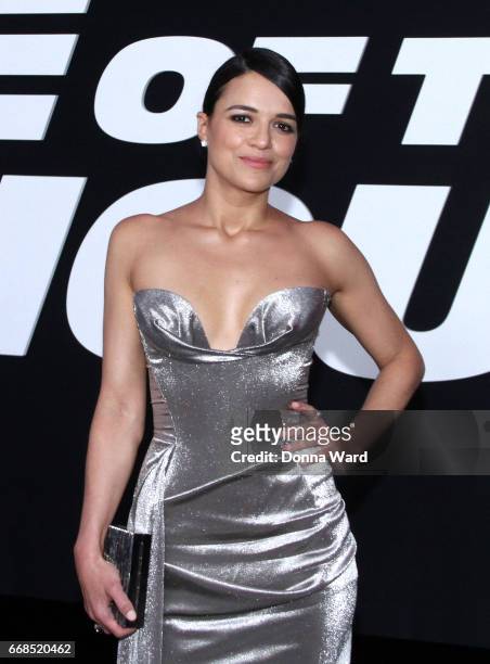 Michelle Rodriguez attends "The Fate of The Furious" New York Premiere at Radio City Music Hall on April 8, 2017 in New York City.