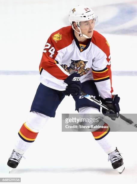 Jiri Hudler of the Florida Panthers plays in the game against the Boston Bruins at TD Garden on March 25, 2016 in Boston, Massachusetts.