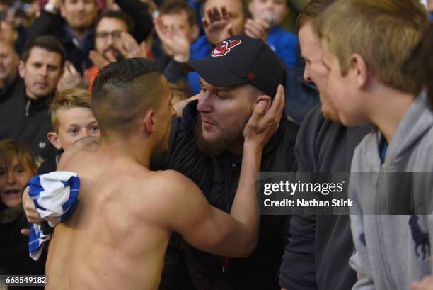 Anthony Knockaert of Brighton & Hove Albion gives his shirt to a fan during the Sky Bet Championship match between Wolverhampton Wanderers and...