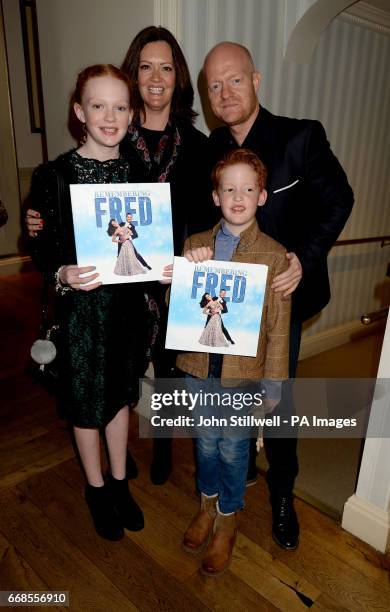 Jake Wood with Alison Murray and children Amber and Buster arriving for the new show, Remembering Fred at the London Palladium.