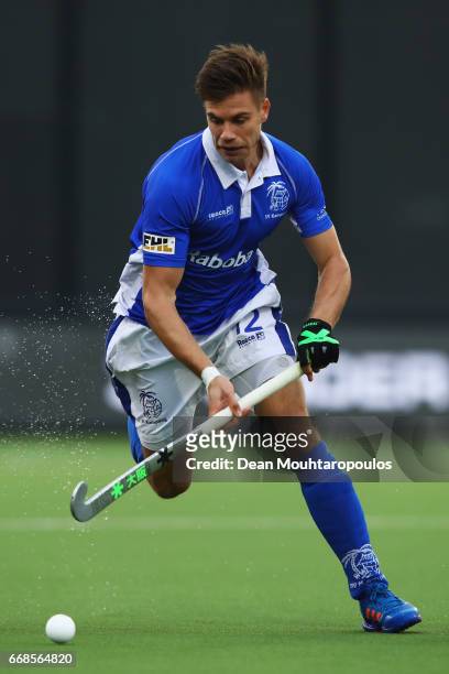Sander De Wijn of SV Kampong in action during the Euro Hockey League KO16 match between SV Kampong and Rot Weiss Koln at held at HC Oranje-Rood on...