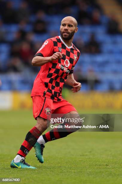 Adam Chambers of Walsall during the Sky Bet League One match between Shrewsbury Town and Walsall at Greenhous Meadow on April 15, 2017 in Shrewsbury,...