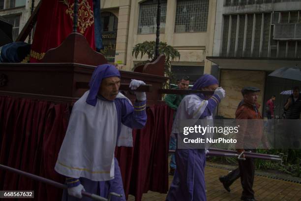 Pilgrimages and processions are still an essential part of Holy Week in Bogota, Colombia, on 14 April, 2017. Commercial exploits of the Catholic...