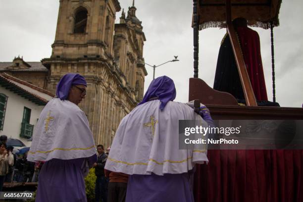 Pilgrimages and processions are still an essential part of Holy Week in Bogota, Colombia, on 14 April, 2017. Commercial exploits of the Catholic...