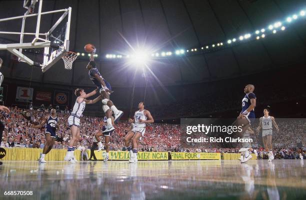 Final Four: Georgetown Patrick Ewing in action, dunking vs Kentucky at Kingdome. Seattle, WA 3/31/1984 CREDIT: Rich Clarkson
