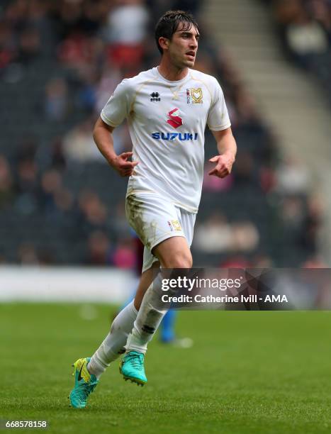 Joe Walsh of MK Dons during the Sky Bet League One match between MK Dons and Scunthorpe United at StadiumMK on April 14, 2017 in Milton Keynes,...