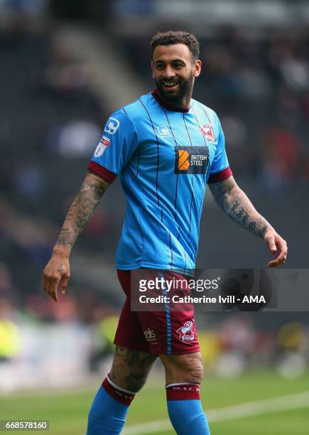 Craig Davies of Scunthorpe United during the Sky Bet League One match between MK Dons and Scunthorpe United at StadiumMK on April 14, 2017 in Milton...