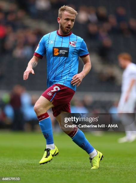 Paddy Madden of Scunthorpe United during the Sky Bet League One match between MK Dons and Scunthorpe United at StadiumMK on April 14, 2017 in Milton...