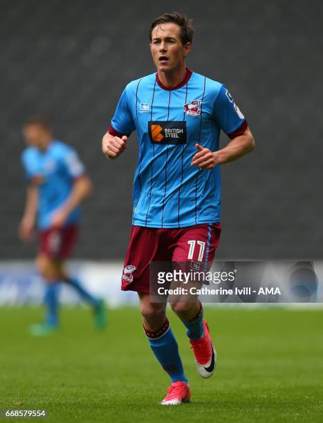 Josh Morris of Scunthorpe United during the Sky Bet League One match between MK Dons and Scunthorpe United at StadiumMK on April 14, 2017 in Milton...