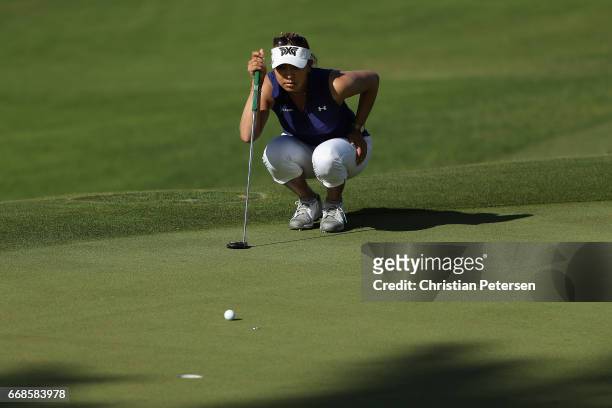 Alison Lee putts on the 12th green during the first round of the LPGA LOTTE Championship Presented By Hershey at Ko Olina Golf Club on April 12, 2017...