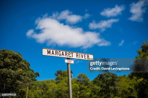 margaret river sign - margaret river winery stock pictures, royalty-free photos & images