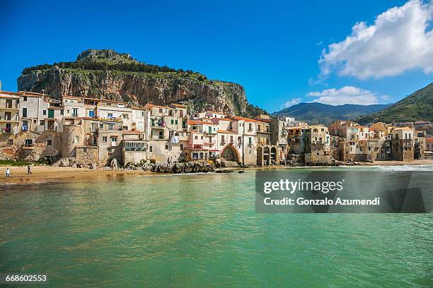 cefalu in sicily - palermo stock pictures, royalty-free photos & images