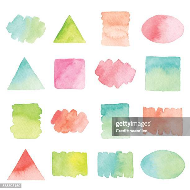 watercolor design elements - scrapbook stock illustrations