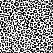 Black and white leopard seamless pattern, fur imitation