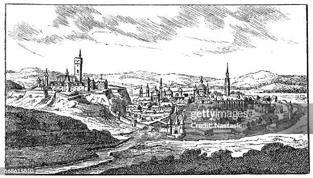 eger-stadt - ungarn stock-grafiken, -clipart, -cartoons und -symbole