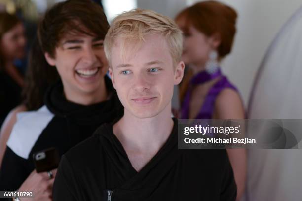 Sam Golbach and Colby Brock pose for portrait at The Artists Project on April 12, 2017 in Los Angeles, California.