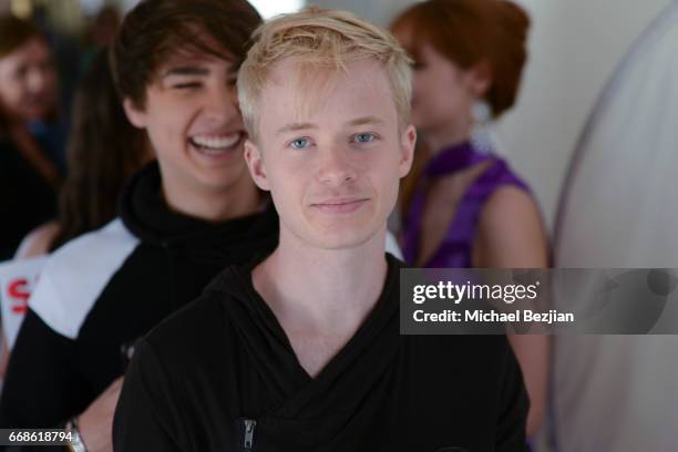 Sam Golbach and Colby Brock pose for portrait at The Artists Project on April 12, 2017 in Los Angeles, California.