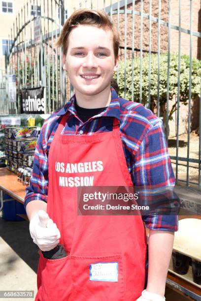 Valleroy attends Los Angeles Mission's Easter Celebration at Los Angeles Mission on April 14, 2017 in Los Angeles, California.