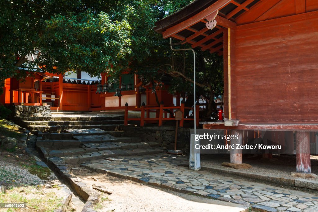 Area around famous Kasuga Taisha, Shrine, in Japan during summer