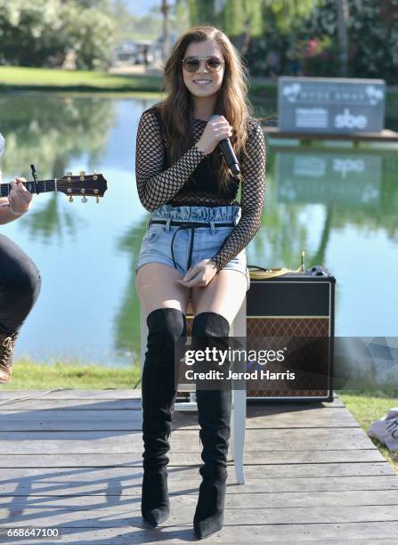 Singer/actress Hailee Steinfeld performs during The Hyde Away, hosted by Republic Records & SBE, presented by Hudson and bareMinerals during...