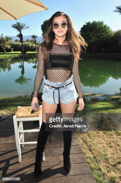 Singer/actress Hailee Steinfeld attends The Hyde Away, hosted by Republic Records & SBE, presented by Hudson and bareMinerals during Coachella on...