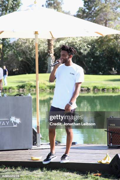 Rapper Amine performs during The Hyde Away, hosted by Republic Records & SBE, presented by Hudson and bareMinerals during Coachella on April 14, 2017...