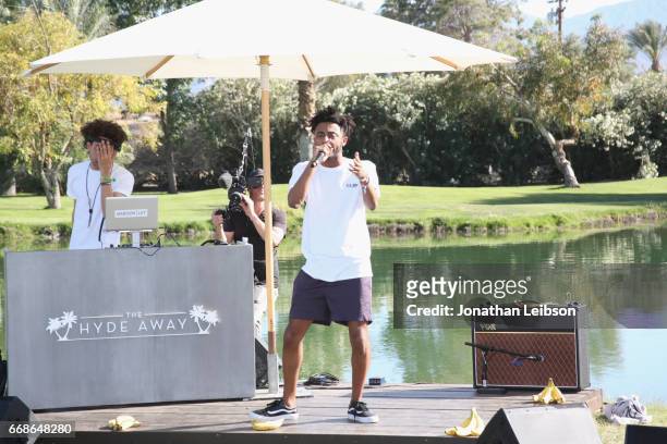 Rapper Amine performs during The Hyde Away, hosted by Republic Records & SBE, presented by Hudson and bareMinerals during Coachella on April 14, 2017...