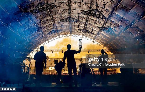 Big Gigantic performs onstage during day 1 of the Coachella Valley Music And Arts Festival at the Empire Polo Club on April 14, 2017 in Indio,...