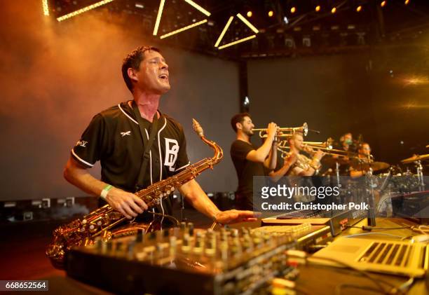 Musician Dominic Lalli of Big Gigantic performs onstage during day 1 of the Coachella Valley Music And Arts Festival at the Empire Polo Club on April...