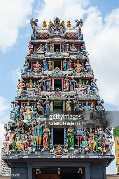 sri mariamman temple, chinatown, singapore - sri mariamman tempel singapore stockfoto's en -beelden