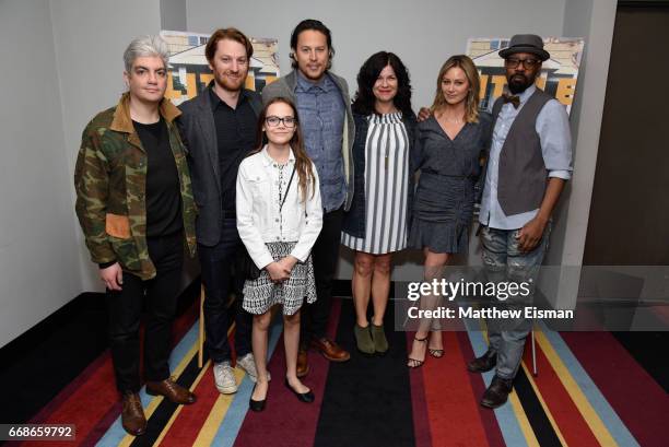 Jared Goldman, Rob Meyer, Oona Laurence, Cary Joji Fukunaga, Annie J. Howell, Christine Taylor and Nelsan Ellis attend the "Little Boxes" New York...