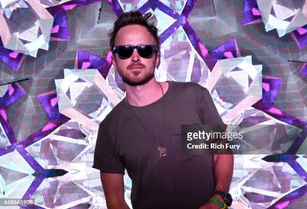 Actor Aaron Paul attends H&M Loves Coachella Tent during day 1 of the Coachella Valley Music & Arts Festival at the Empire Polo Club on April 14,...