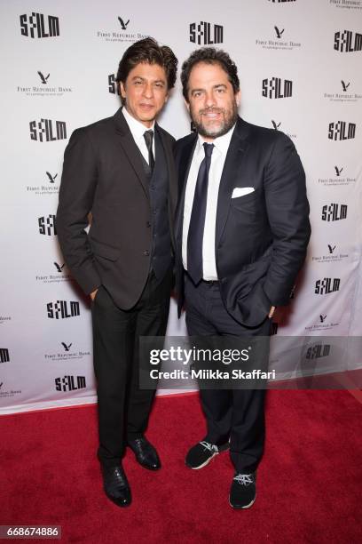 Actor and tribute recipient Shah Rukh Khan and presenter Brett Ratner arrive at Tribute to Shah Rukh Khan at 60th San Francisco Intenational Film...