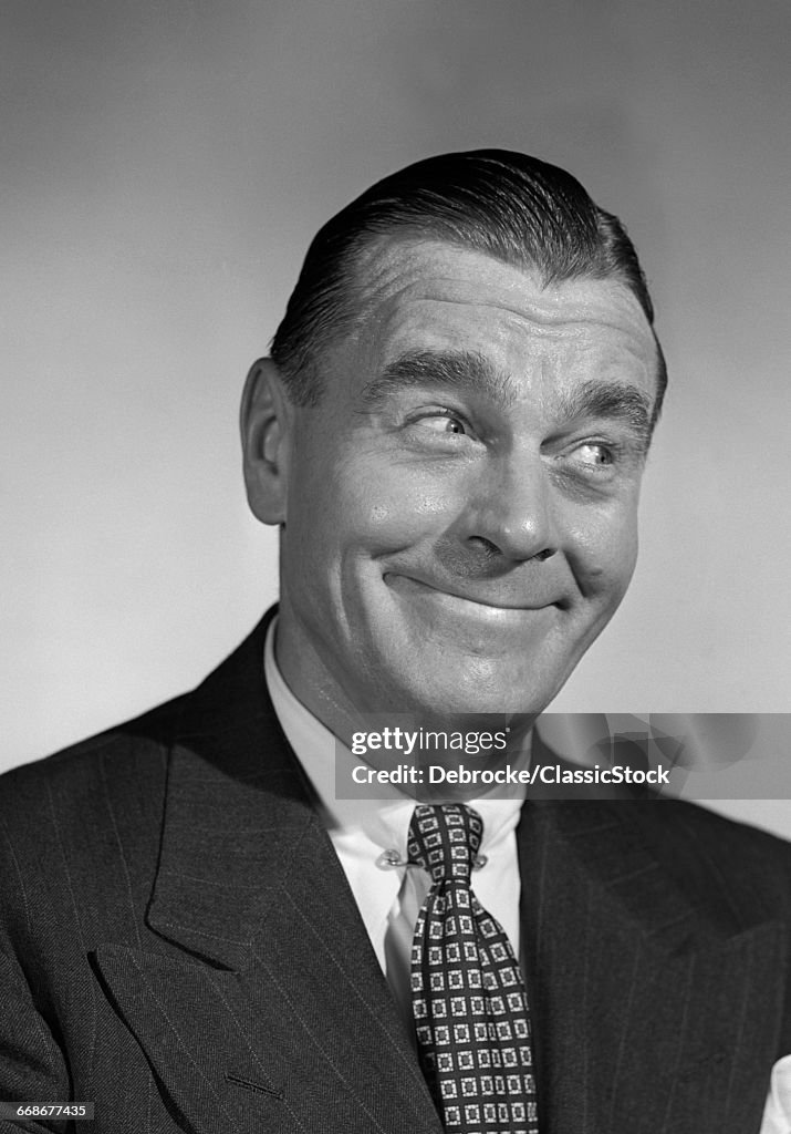 1940s 1950s MAN SMILING...