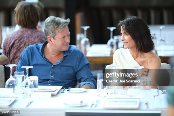 Doug Aitken and Rosetta Getty attend a VIP Dinner for Desert X in Palm Springs at SO.PA Restaurant on April 14, 2017 in Palm Springs, California.